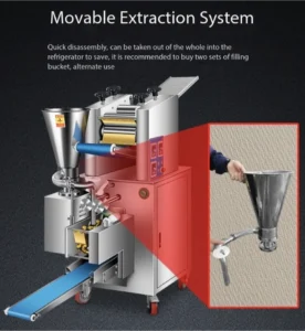 Movable Extraction System of dumpling maker machine