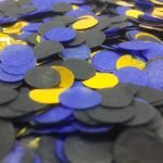 circle confetti made from confetti machine