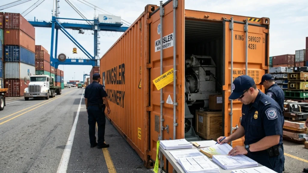 customs hold imported machinery