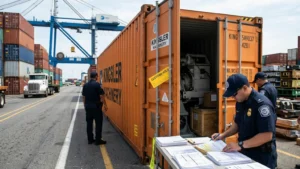 customs hold imported machinery