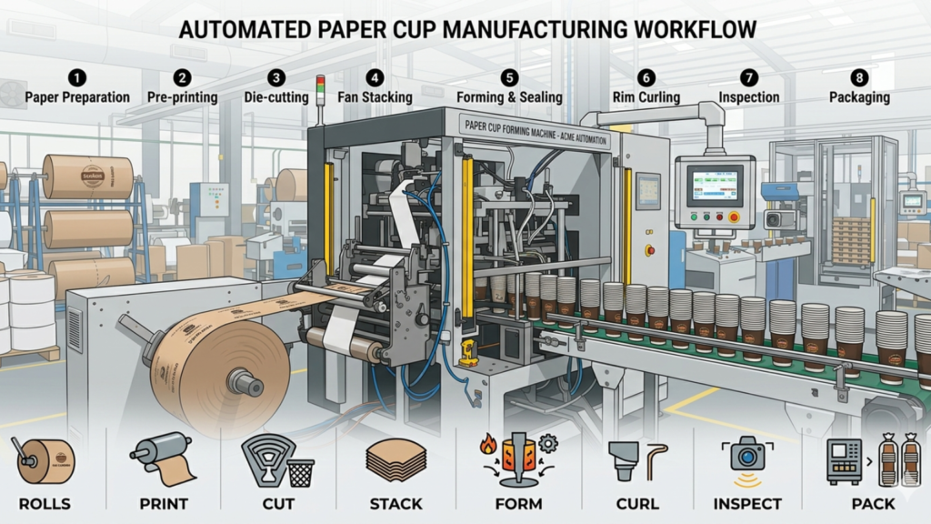 paper cup making machine guide	